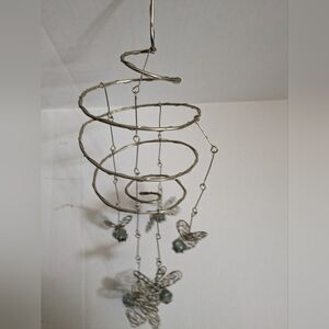 Vintage HANDMADE WIND-CHIMES with bees, butterfly, dragonfly